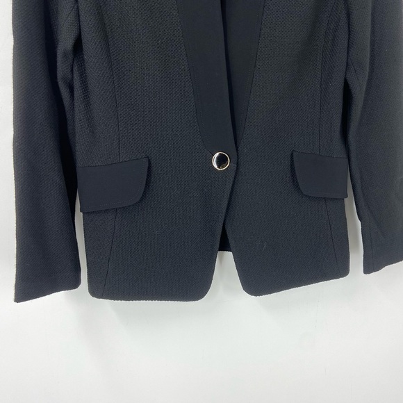 St Johns Caviar Wool Blazer Jacket Womens 10 Black One Button - Picture 2 of 8